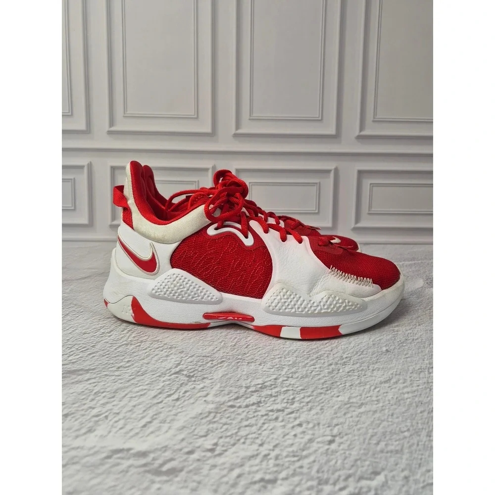 Nike PG 5 Team University Red White Basketball Shoes DA7758-600 Mens 8.5